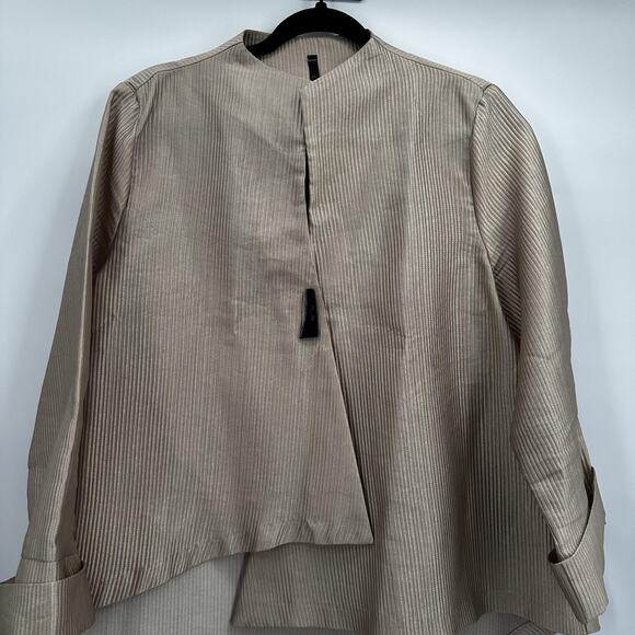 IC by Connie K Jacket Womens Large Textured Asymmetrical Made USA Long Sleeve - Picture 2 of 8